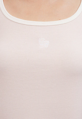 Contrast Rib Square Neck Logo T-Shirt