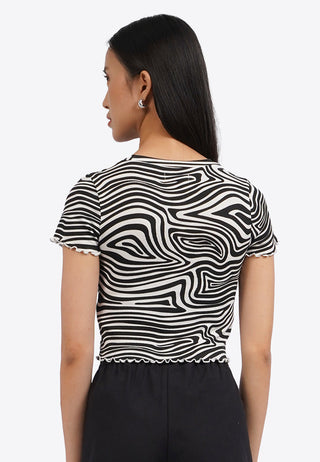 Short Sleeve Printed Crop T-Shirt