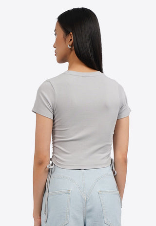 Short Sleeve Crop Top with Side Tie