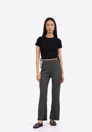 Short Sleeve Crop Top with Side Tie