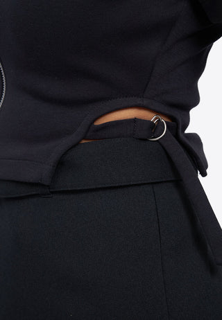 Short Sleeve Top with Buckled Side