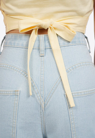 Back Tie Short Sleeve Graphic T-Shirt