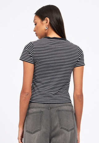 Stripes Short Sleeve Fitted T-Shirt