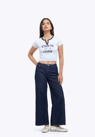 Contrast Details Fitted Crop Top
