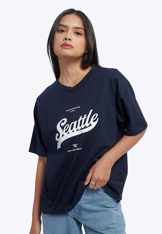 Oversized V-Neck Graphic T-Shirt