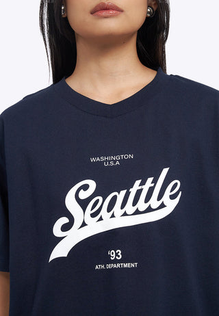Oversized V-Neck Graphic T-Shirt