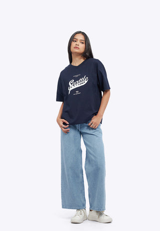 Oversized V-Neck Graphic T-Shirt