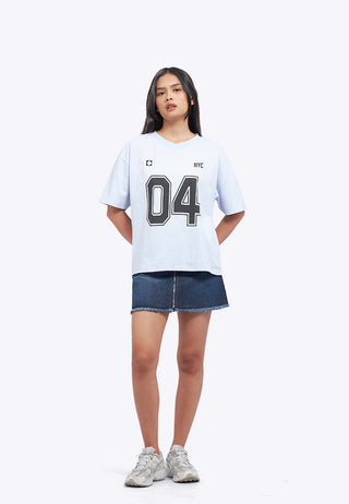 Oversized V-Neck Graphic T-Shirt