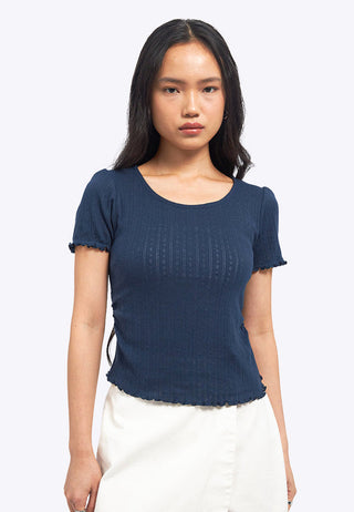 Short Sleeve Pointelle Top