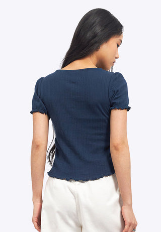 Short Sleeve Pointelle Top