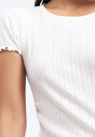 Short Sleeve Pointelle Top