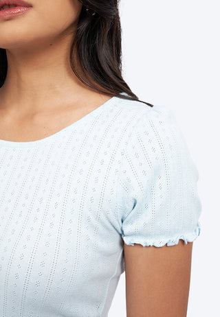 Short Sleeve Pointelle Top
