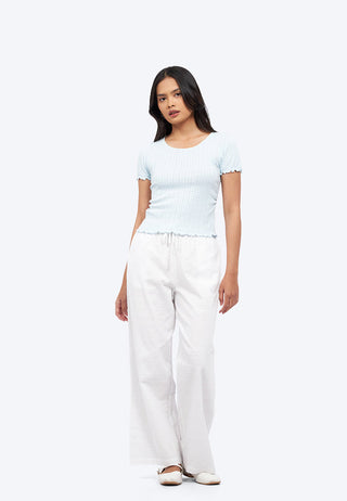 Short Sleeve Pointelle Top