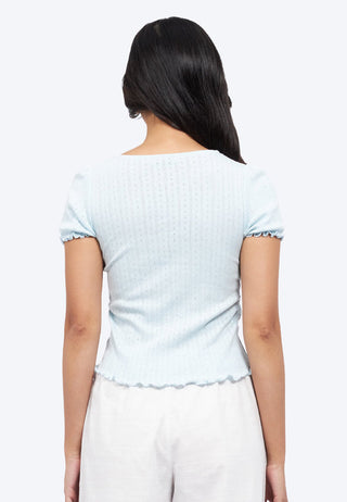 Short Sleeve Pointelle Top