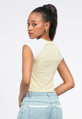 Contrast Raglan Sleeveless Top