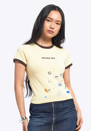 Contrast Rib Graphic T-Shirt