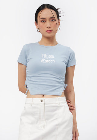 Side Ruched Graphic T-Shirt