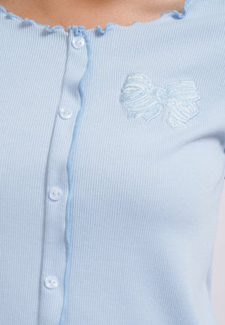 Contrast Trimming Short Sleeve Top