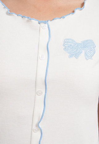 Contrast Trimming Short Sleeve Top