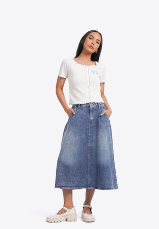 Contrast Trimming Short Sleeve Top