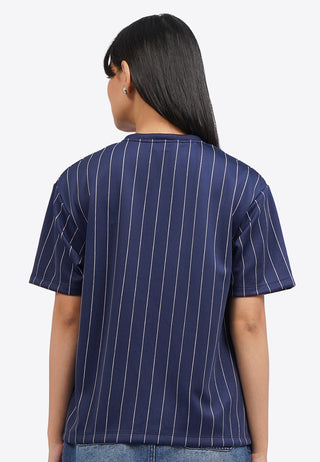 Oversized V-Neck Stripes T-Shirt