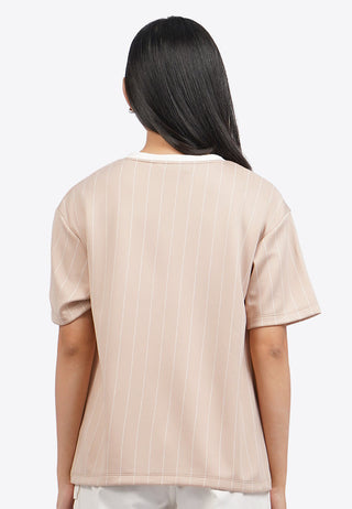 Oversized V-Neck Stripes T-Shirt