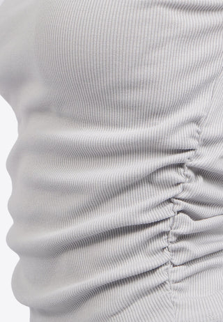 Asymmetrical Sleeveless Ruched Top