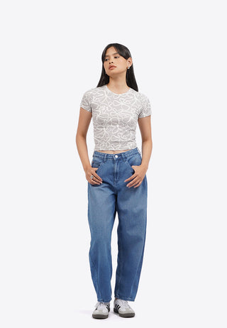 Printed Short Sleeve Crop T-Shirt