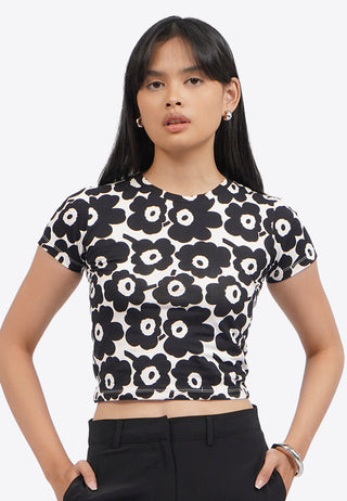 Printed Short Sleeve Crop T-Shirt