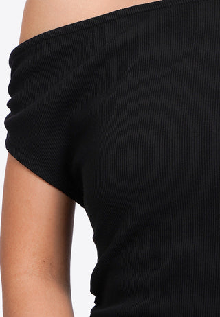 Asymmetrical Sleeveless Ruched Top