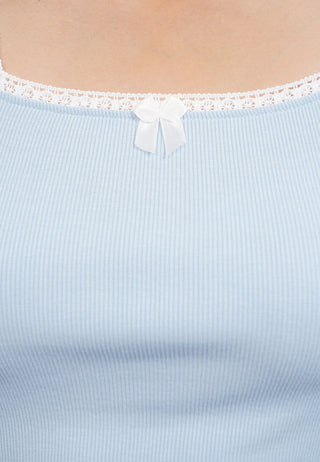 Square Neck Lace Crop Top