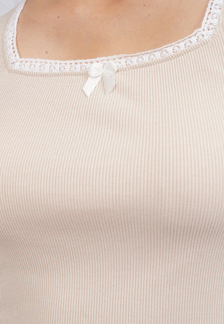 Square Neck Lace Crop Top