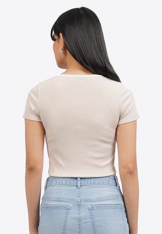 Square Neck Lace Crop Top