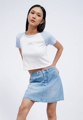 Short Sleeve Raglan Crop T-Shirt