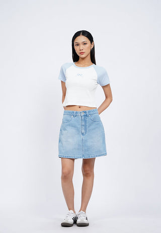 Short Sleeve Raglan Crop T-Shirt