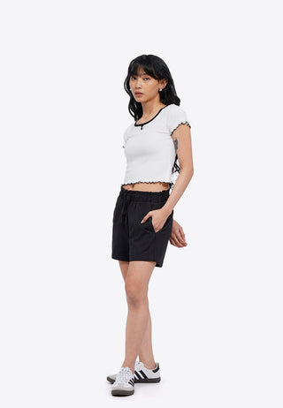 Ribbon Details Short Sleeve Top