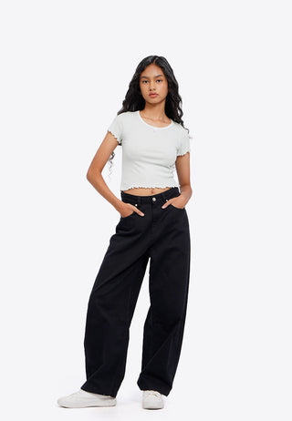 Ribbon Details Short Sleeve Top