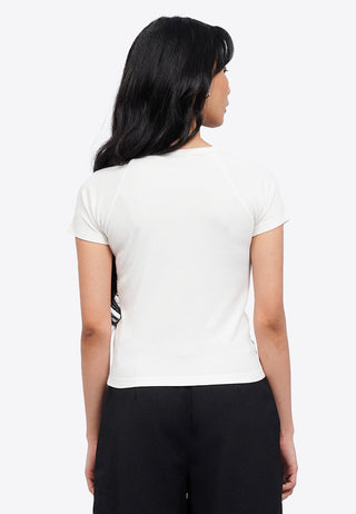 Short Sleeve Raglan Crop Rib Top