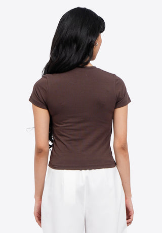 Printed Short Sleeve Crop T-Shirt