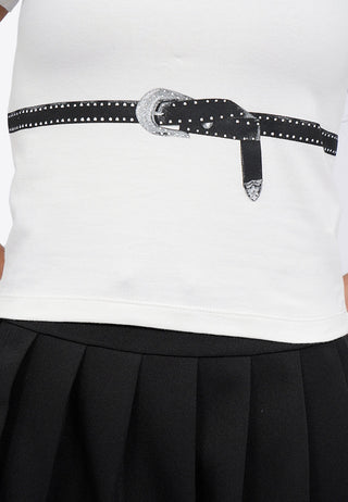 Printed Short Sleeve Crop T-Shirt