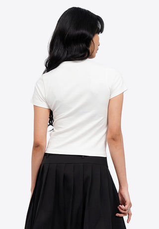 Printed Short Sleeve Crop T-Shirt