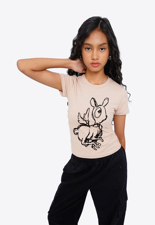 Printed Short Sleeve Crop T-Shirt