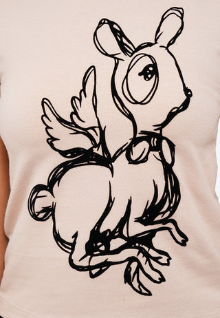 Printed Short Sleeve Crop T-Shirt