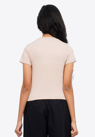 Printed Short Sleeve Crop T-Shirt