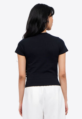 Printed Short Sleeve Crop T-Shirt