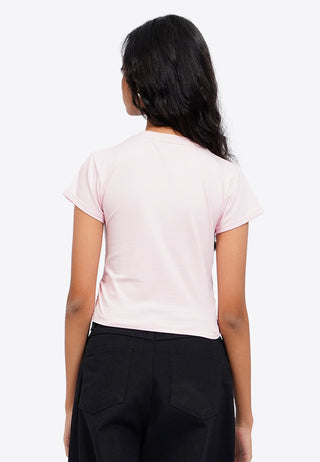 Printed Short Sleeve Crop T-Shirt