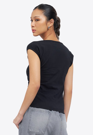 Shirring Fitted Sleeveless Top