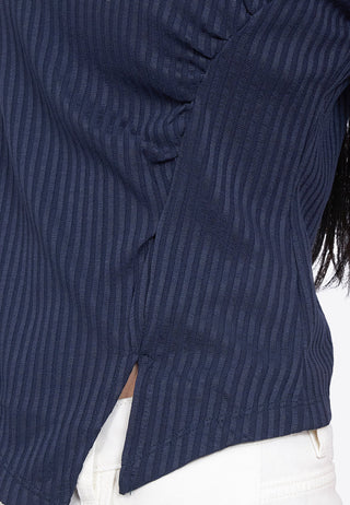 Asymmetric Ruched Rib Top