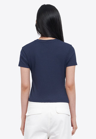 Asymmetric Ruched Rib Top