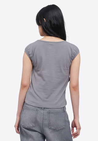 Shirring Fitted Sleeveless Top